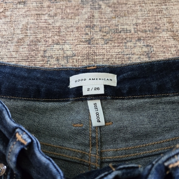 Good American Good Legs Chewed Hem Raw Denim High Rise Sculpting Skinny Jeans 2 - Picture 6 of 10